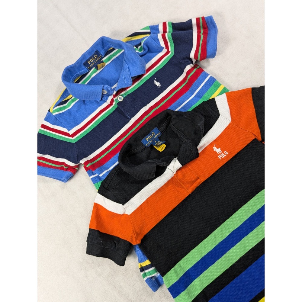 Set of 2 Polo Ralph Lauren Striped Kids Polo Shirts Size 4